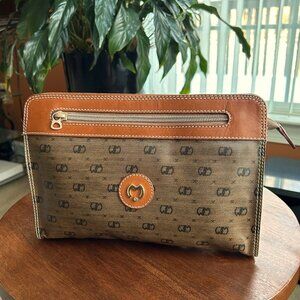 MILA SCHON Clutch Pouch Taupe Brown